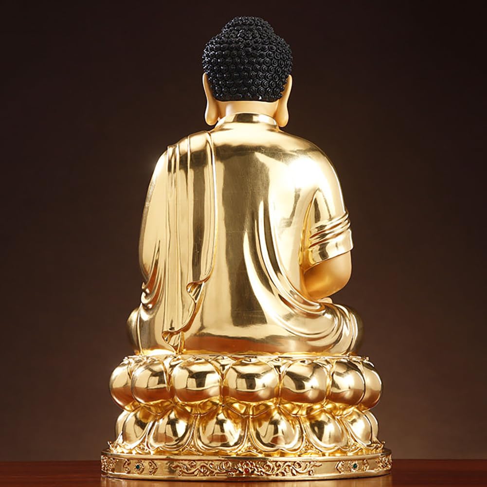 Figuras budistas de latón de Buda Amitabha para el Espacio de meditación del Altar del hogar y decoración Interior,38cm