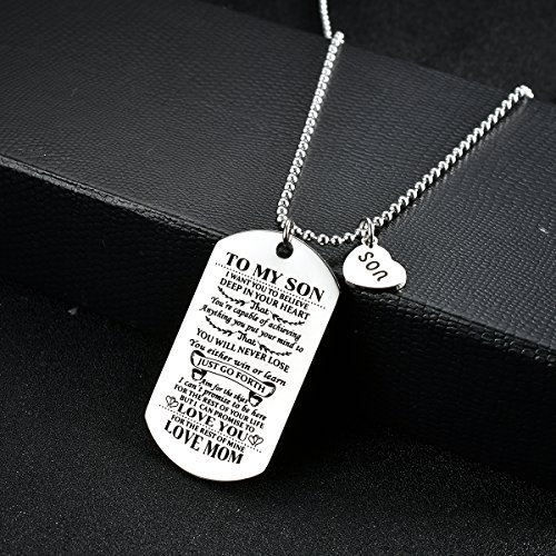 To My Son From Mom I Want You To Believe Love Mom Dog Tag Military Air Force Navy Coast Guard Necklace Ball Chain Gift For Best Son Birthday And Graduation #TOP2