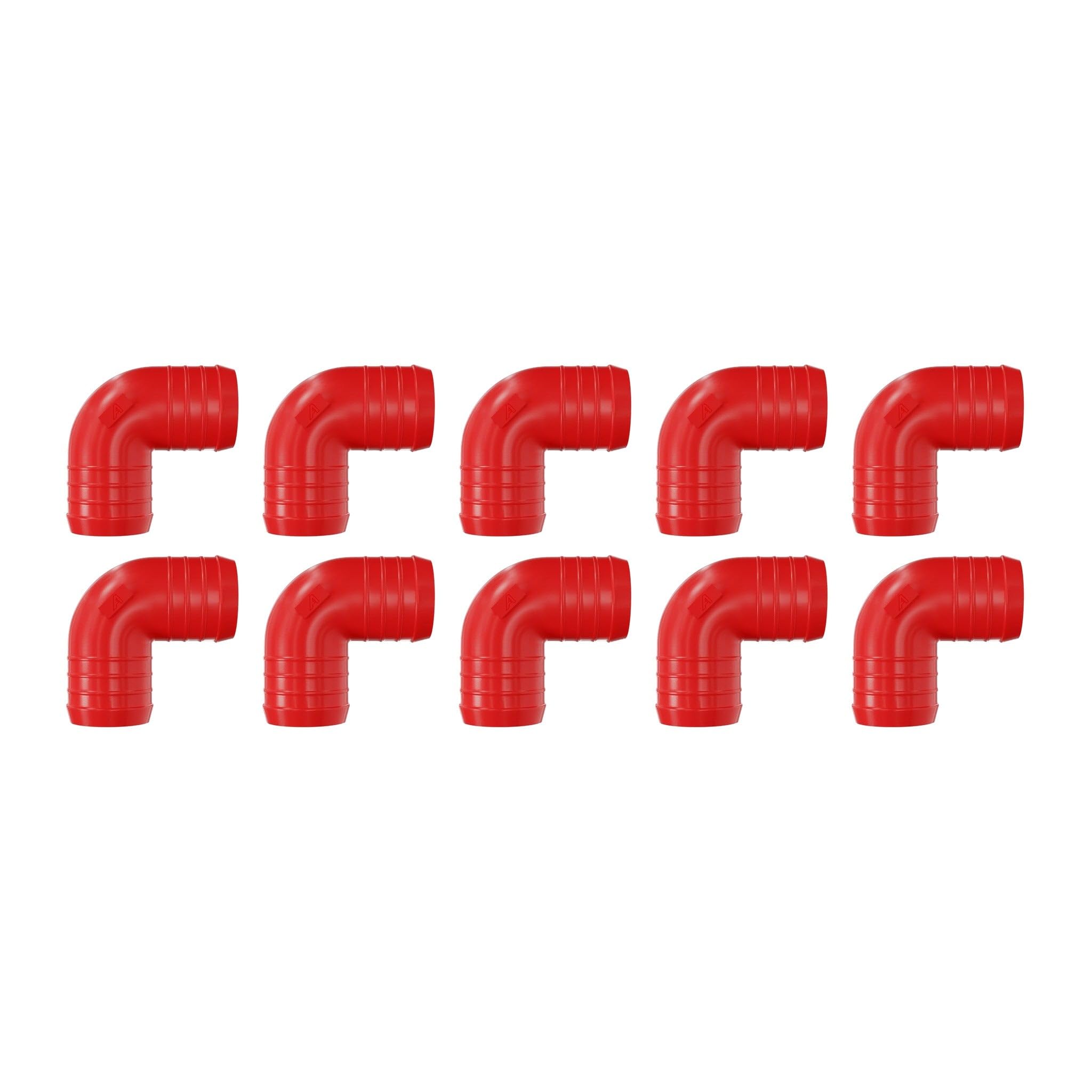 10 Pack 70mm 90 Degree Barbed Plastic Hose Elbow Joiner Connector Red โ image 1