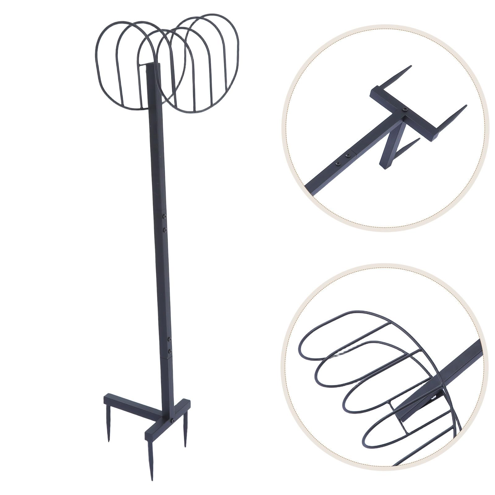INOOMP Support de Tuyau D’arrosage en Métal Noir Robuste pour Patio