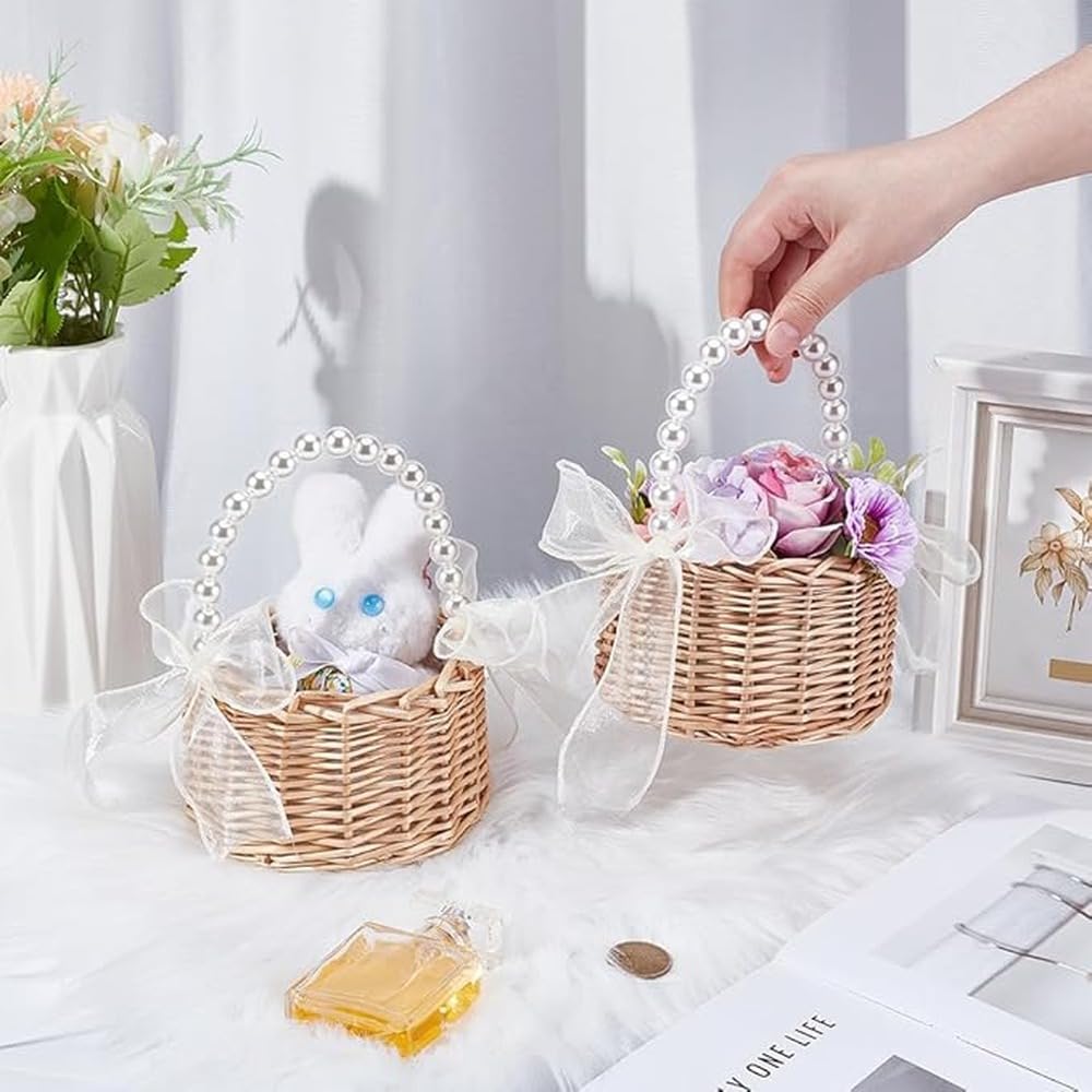 Ailan Cestino per damigella d'onore elegante con vimini e rattan Eventi