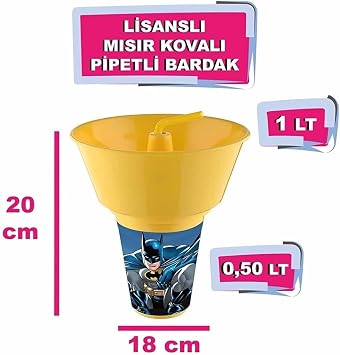 Mısır Cips Ve Atıştırmalık Kovalı Pipetli Bardak Batman