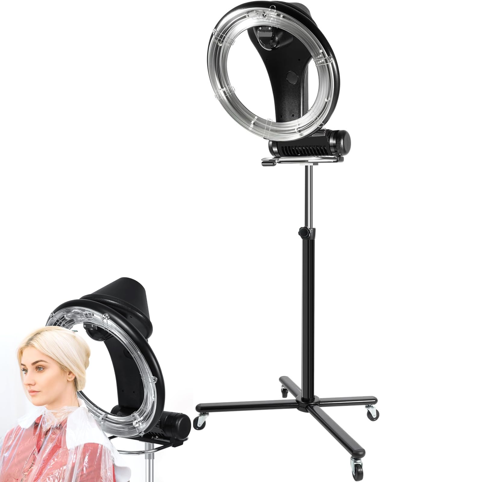 Orbiting Hair Dryer with Stand 950W Professional Hair Perm Color Accelerator Processor 3 Functions 6 Modes Temperature Timer
