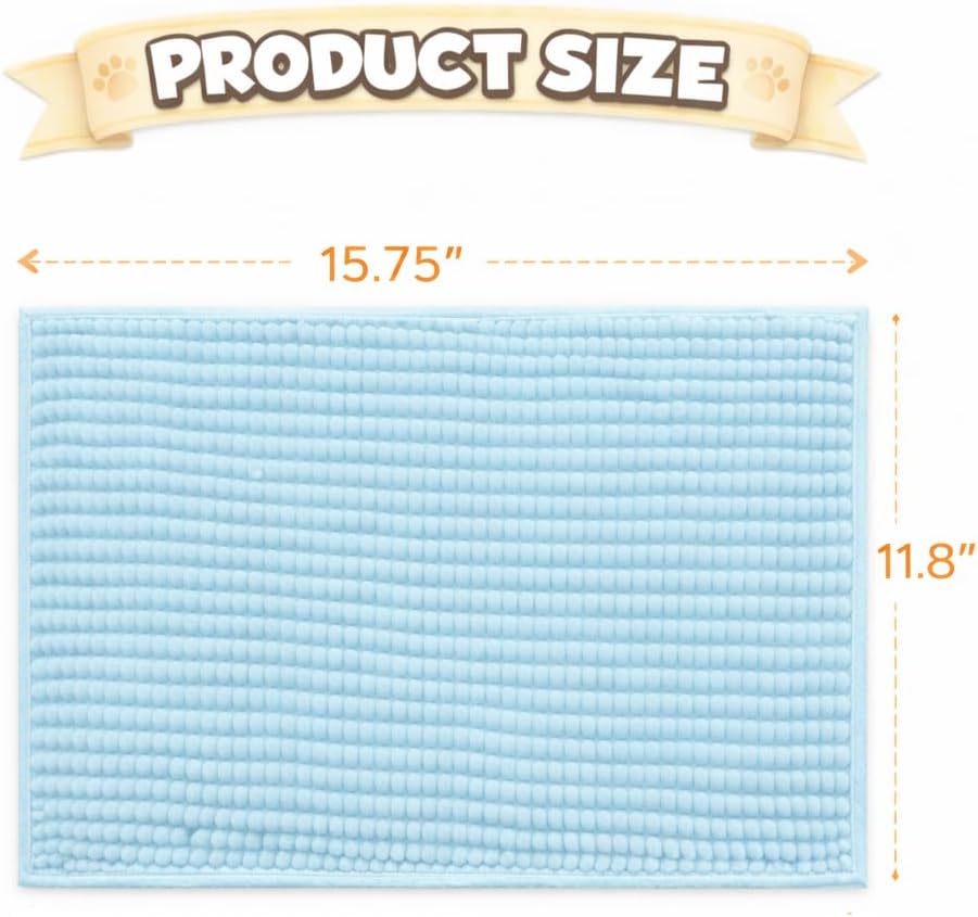 8 Pack Guinea Pig Cage Liners, Washable Reusable Microfiber Chenille Bedding Mats, Non Slip Soft Pads for Small Animals , 16 x 12 Inches, Multi Color (Blue)