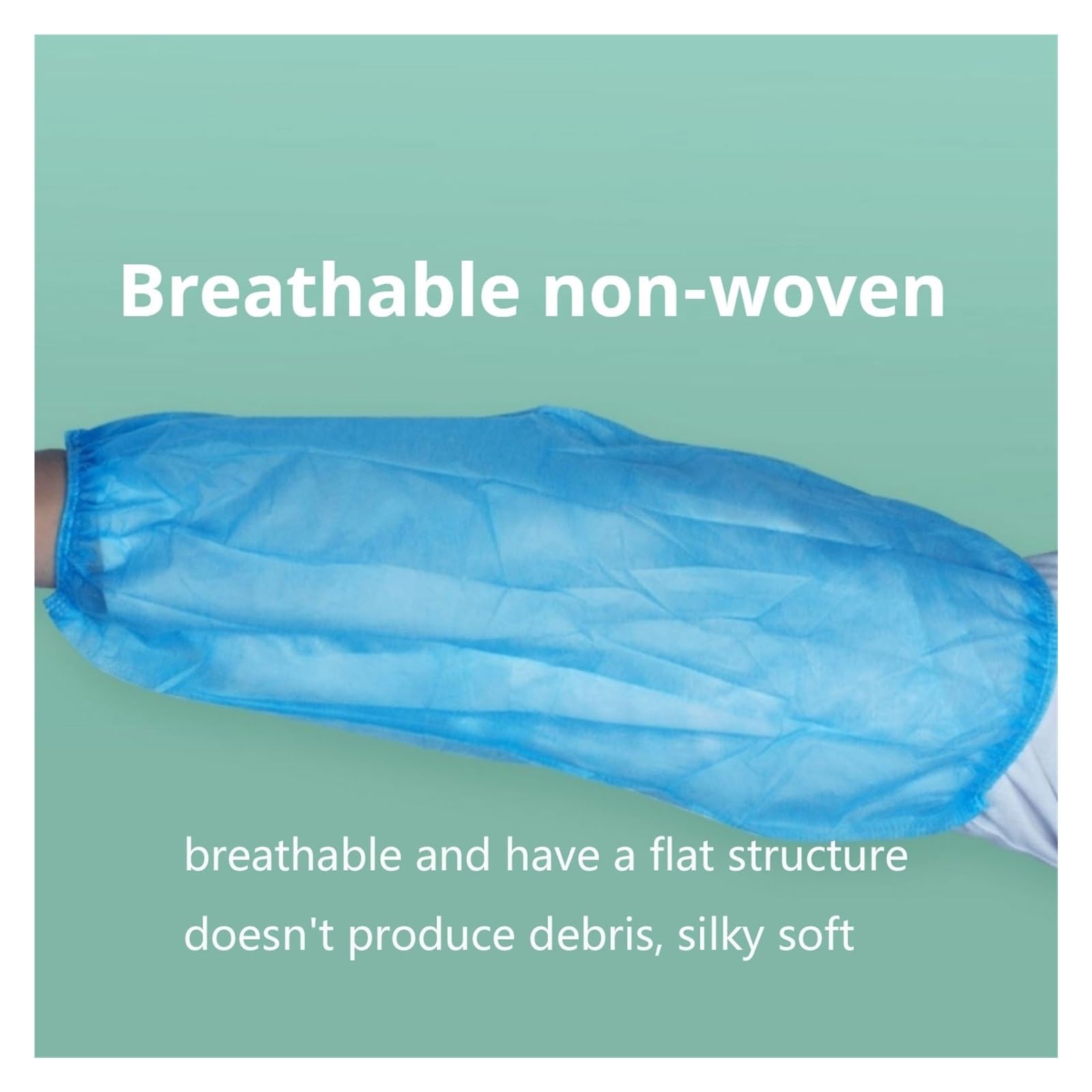 Manchons de Protection jetables Bleus, Manchons de Protection légers en Non-tissé, Manchons en Tissu Respirant avec Poignets élastiques