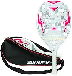 Sunnex - Raquete Beach Tennis Carbono 3K Pro Sunnex Raptor Rosa