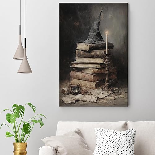 Miniatura 8 de Póster de lienzo vintage de Halloween de Academia oscura, arte de pared gótico victoriano de bruja, casa embrujada, arte abandonado, imágenes de