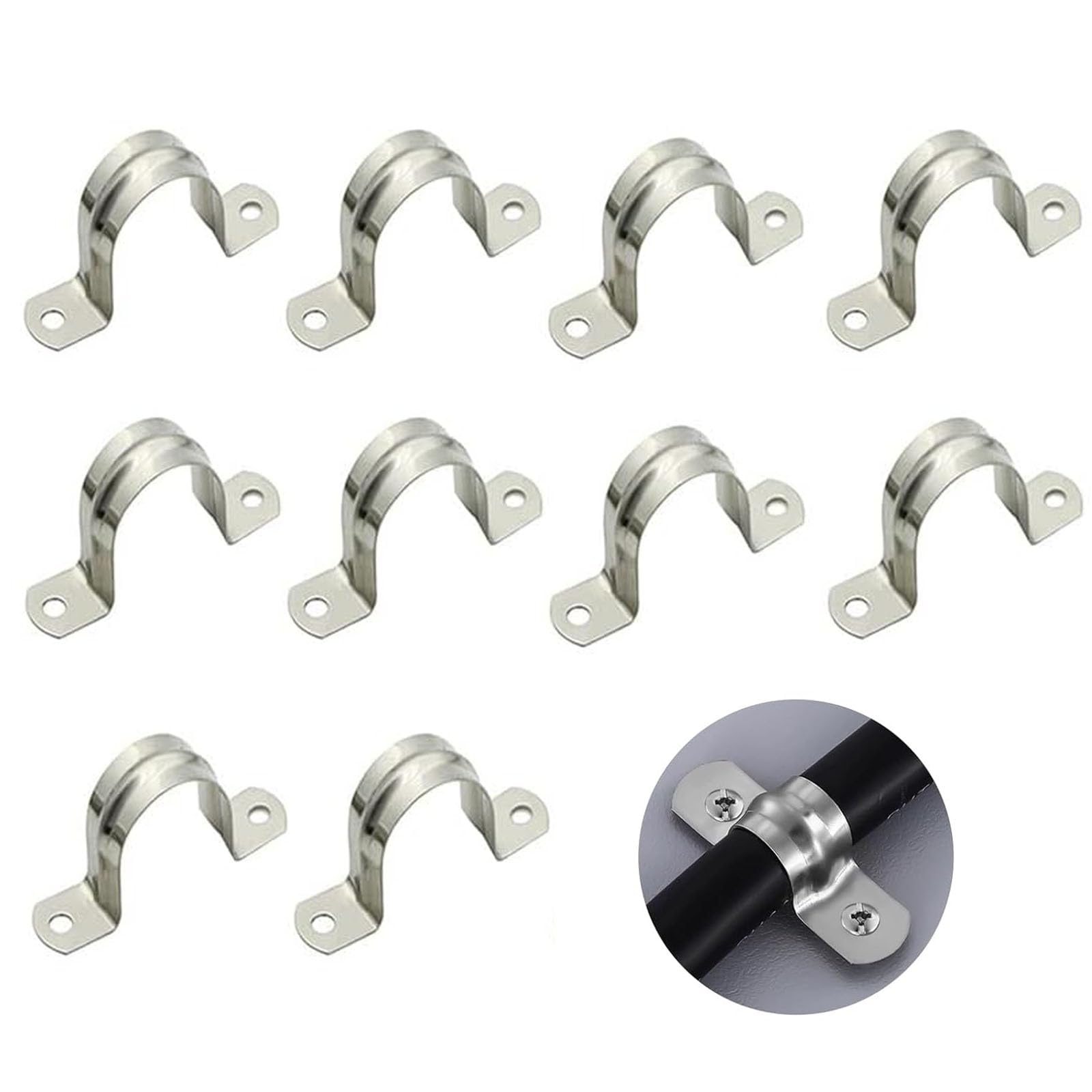 4 Morsetti Stringitubo In Acciaio Inox, Impugnatura A Filo, Gamma 7/8 - 1 1/8, Modello WC28, TIB