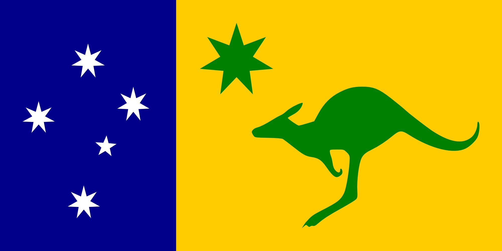 Drapeau australien de qualité supérieure panneau gauche kangourou majestueux