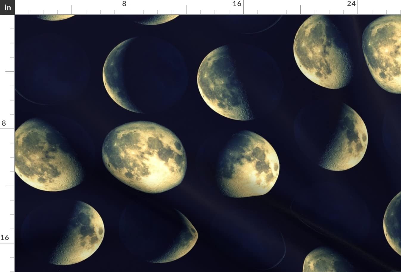 Spoonflower Fabric - Collection Moon Lunar Cycle Planet Space Nature Photographic Blue Printed on Upholstery Velvet Fabric Fat Quarter - Upholstery Home Decor Bottomweight Apparel