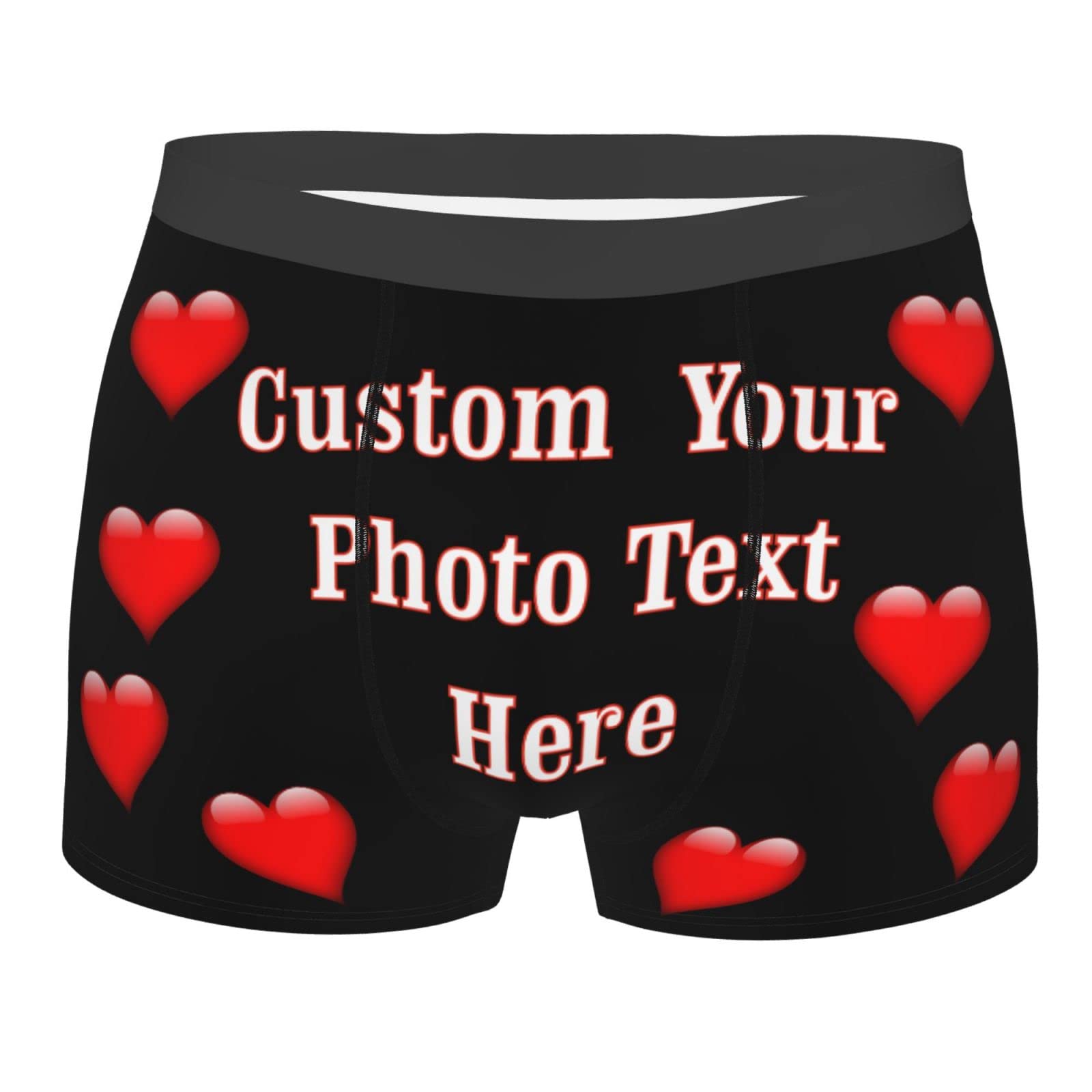 DJNGN Custom Face Boxer Briefs Shorts Underwear with Photo Picture for Husband Boyfriend