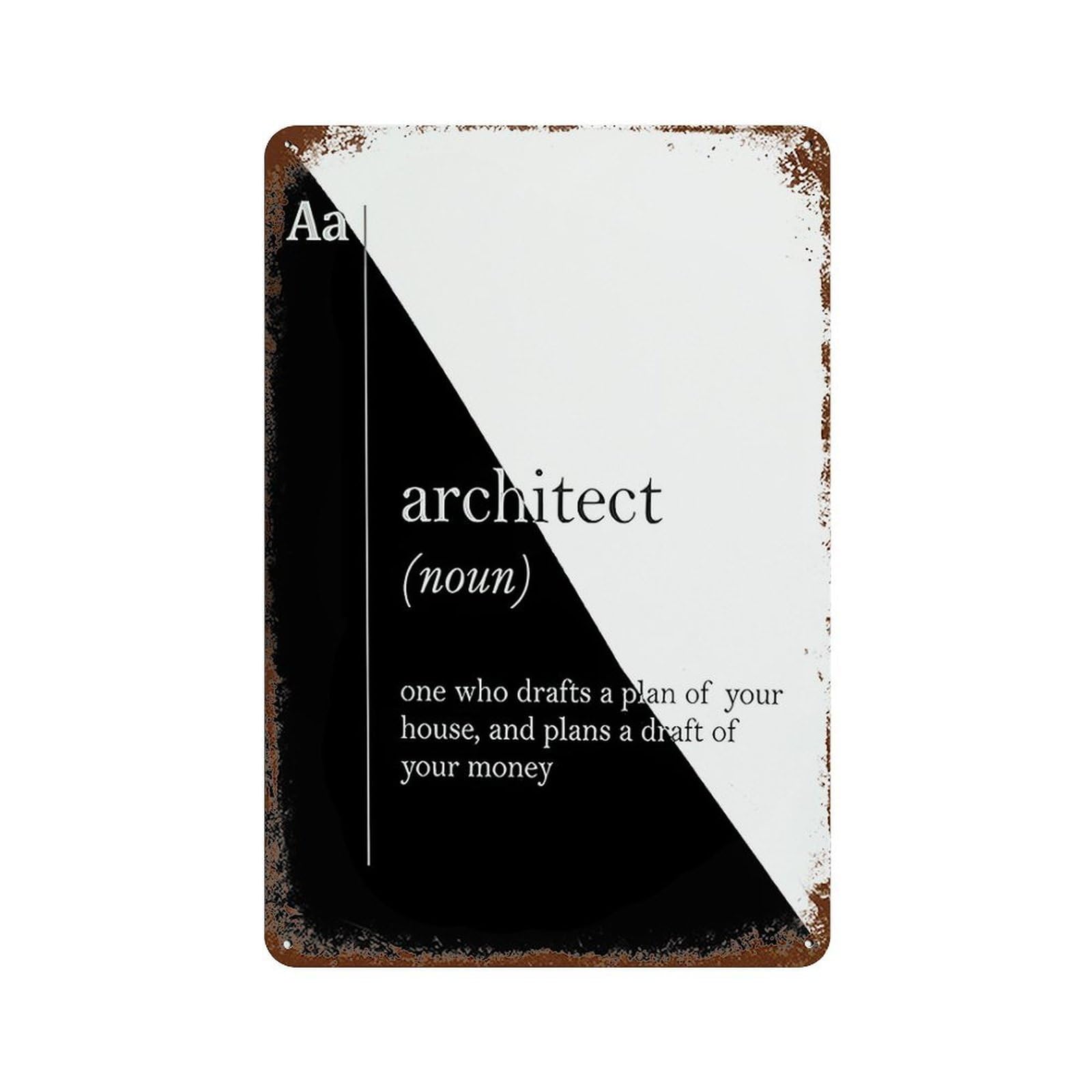 xiaoxiaoshen Architect Definition Wall Decor Art Metal Tin Poster Modern Home Decor Art Home Bar Shop Decorations Vintage Sign 30x20cm