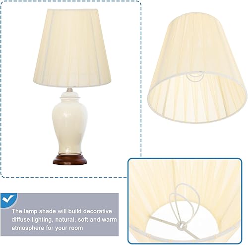 Miniatura 8 de Baluue 2 pantallas plisadas de hongo, de tapa dura, 5.12 pulgadas de ancho x 5.12 pulgadas de alto, pantalla de tela de repuesto para lámpara de