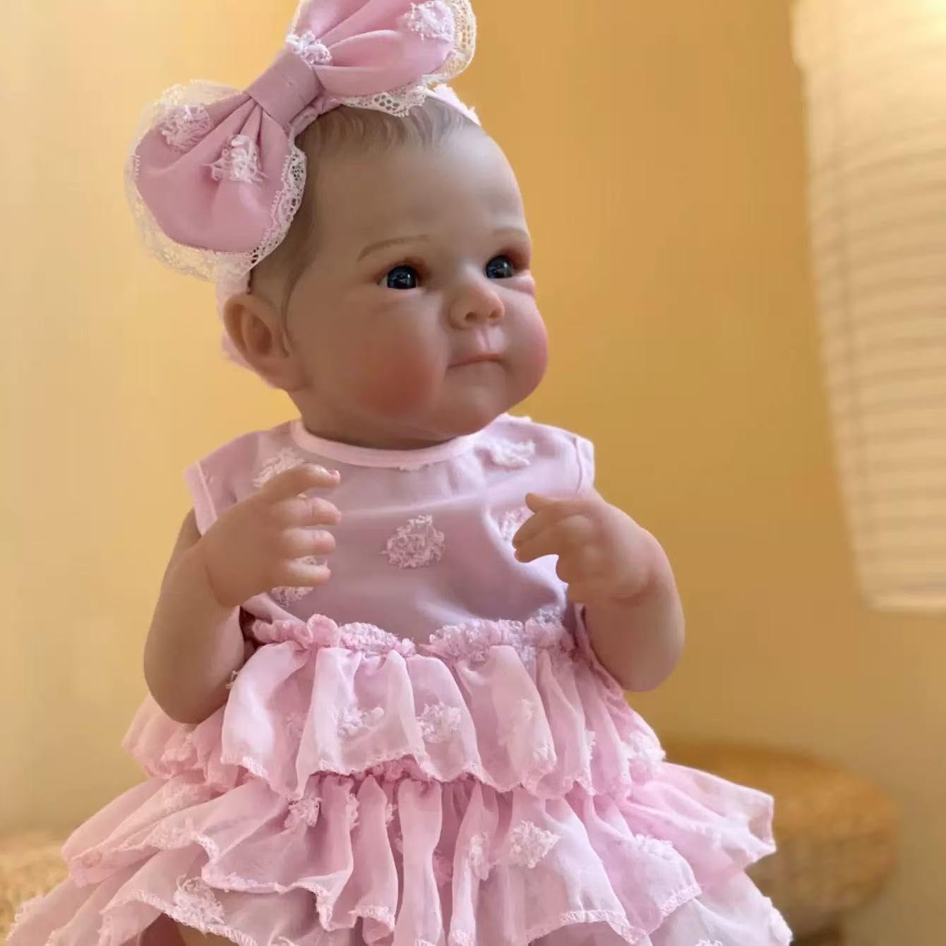 Reborn Puppe 18 Zoll Vollsilikon Neugeborene Babypuppe Realistische Puppe Authentisch Lebensechte Puppe Zubehör