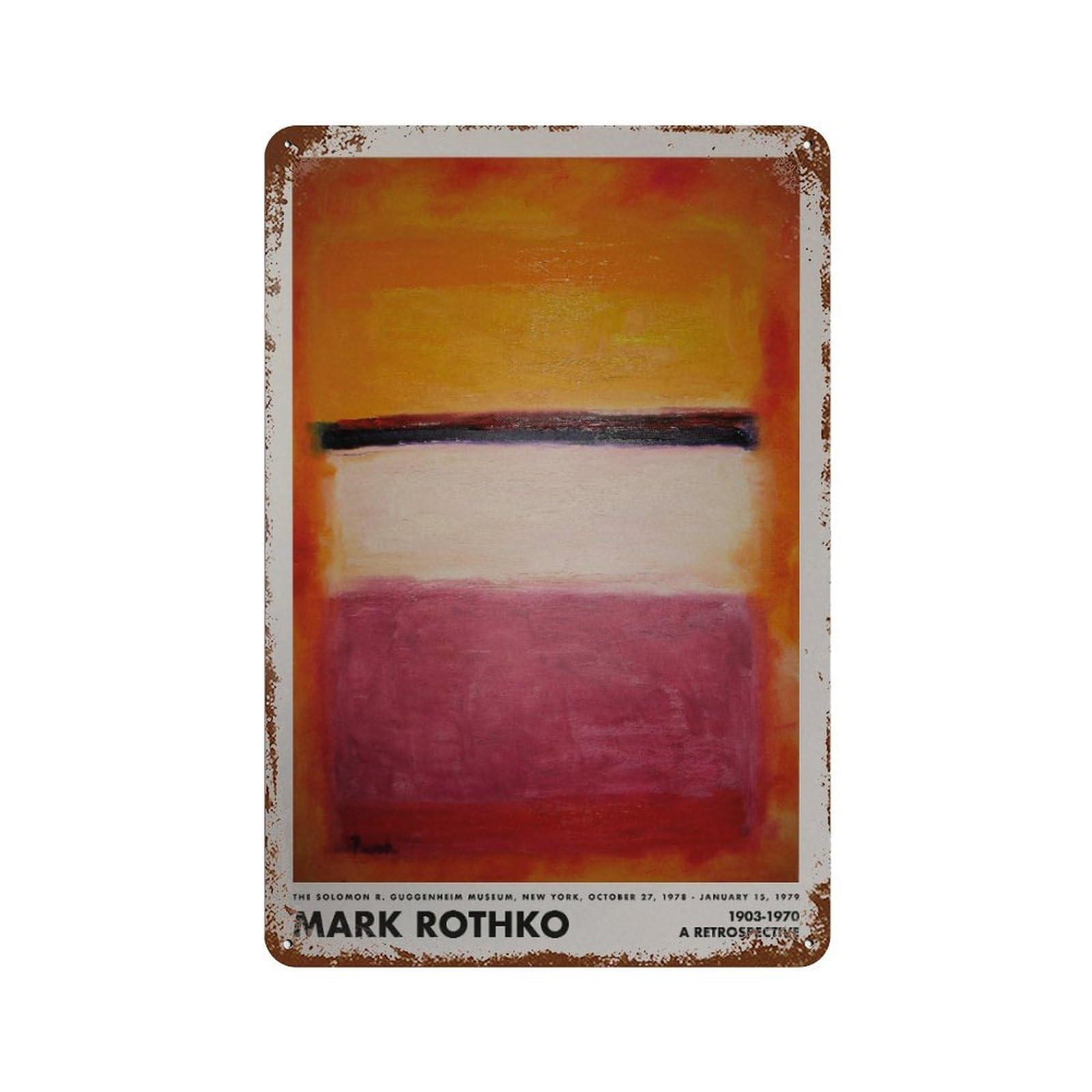 xiaoxiaoshen Rothko Exhibition Modern Gallery5 Wall Decor Art Metal Tin Poster Modern Home Decor Art Home Bar Shop Decorations Vintage Sign 30x20cm