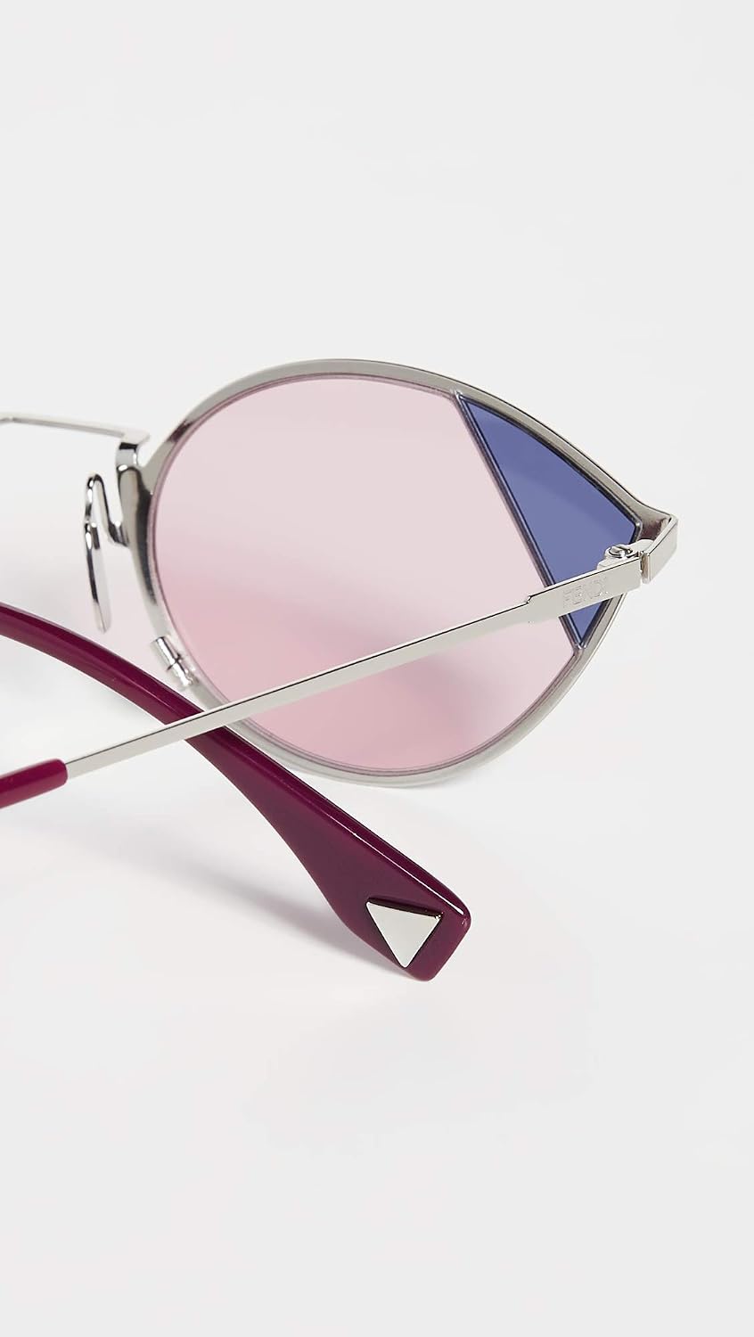 FENDI Women's Narrow Cat Eye Sunglasses, Pink/Blue, One Size