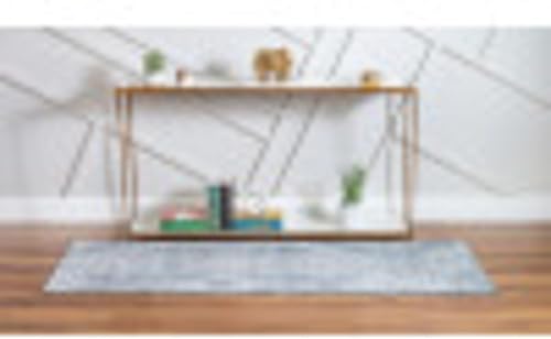 Miniatura 7 de Unique Loom Portland Collection Southwestern - Alfombra de área a rayas tono sobre tono (2 pies 2 pulgadas x 6 pies, alfombra de pasillo, azulgris)