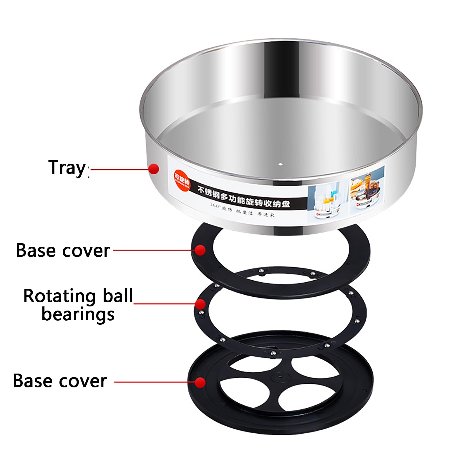 Organizzatore Girevole Lazy Susan, Porta Spezie Rotante A 360° Per Mobiletti Da Cucina, Frigorifero E Dispensa, Porta Condimenti Girevole In Acciaio Inossidabile,G