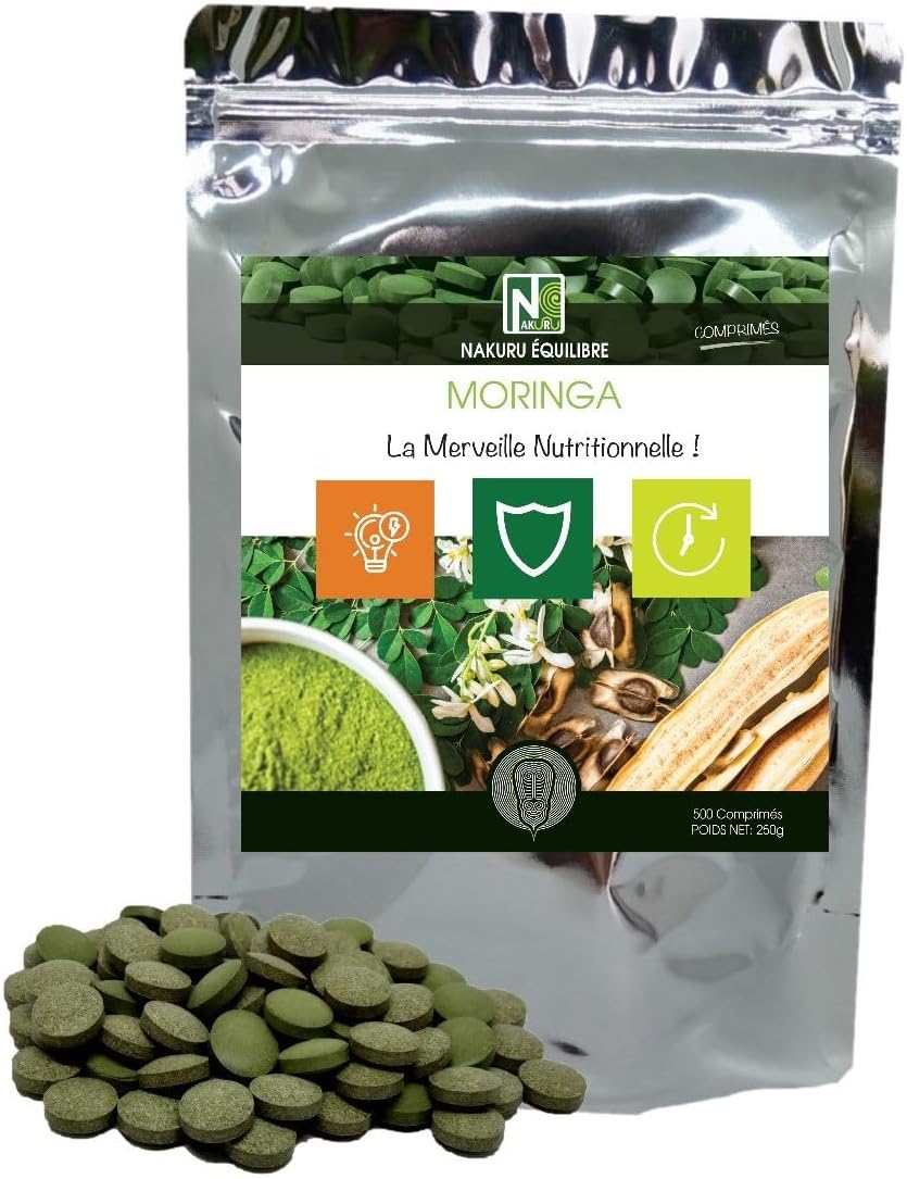 NAKURU | Moringa | Balance Range | Made in France | “The Nutritional Wonder!” (500 Tablets of 500mg / Net Weight: 250g)