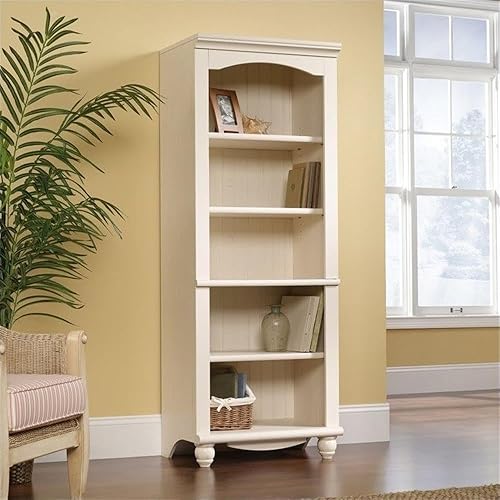 Miniatura 2 de Sauder Harbor View LibraryBook Shelf, L 27.21" x W 17.48" x H 72.24", Acabado blanco envejecido