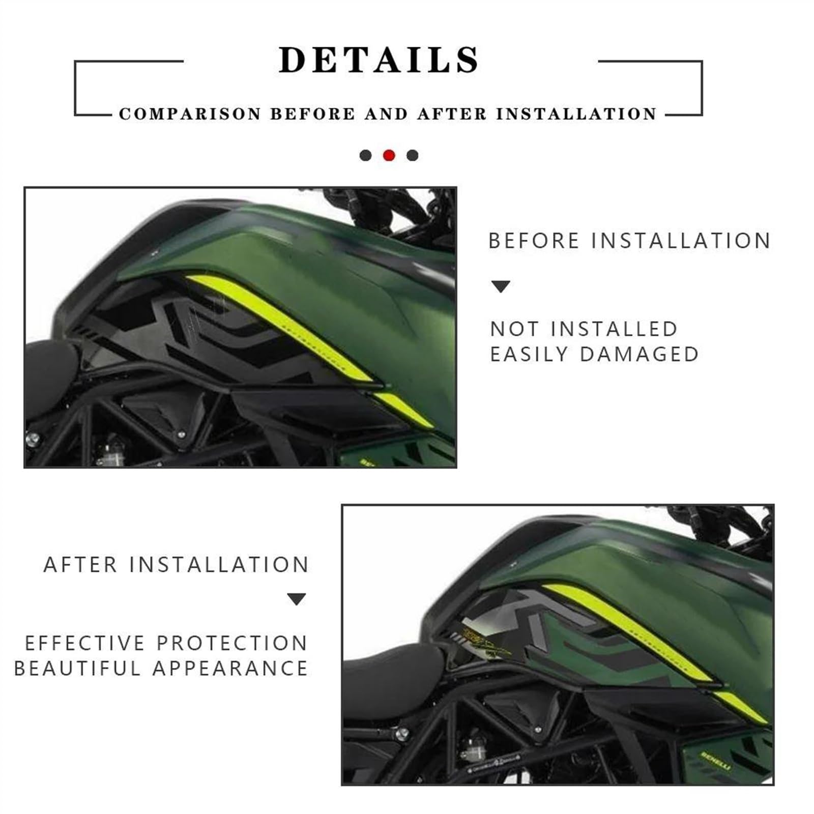NVBHOF Paraserbatoio Moto Accessori Moto 3D Gel Adesivo in Resina Epossidica Kit Pad Serbatoio per Benelli per TRK 702X 2023 Protezione per Serbatoio Moto (Size : Handguard -C)