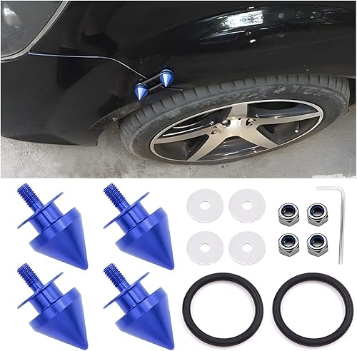AUCELI 4 piezas de kits de liberación rápida para parachoques de coche, kits de fijación de placas ajustadas de parachoques delanteros y traseros de