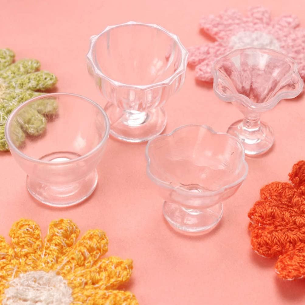 Miniatures アイスクリームガラスボウル 24個 1/12スケールカップ ミニチュアアクセサリー 写真小道具 食通 ミニブラ