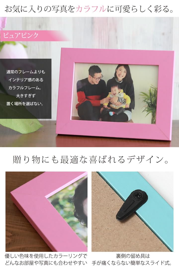 Amazon.co.jp: ピュアブルー L判サイズ 写真前面-ガラスタイプ カラー