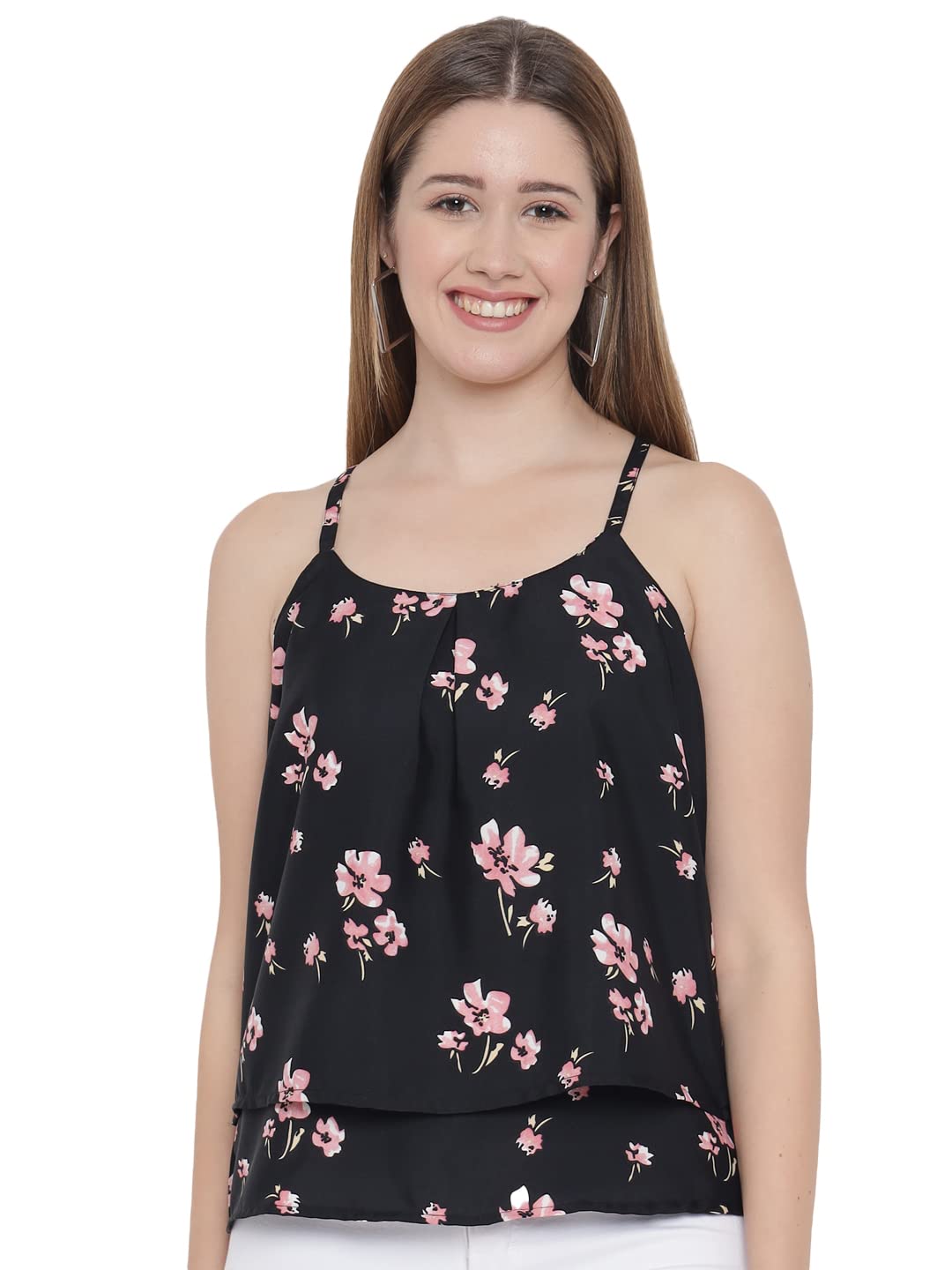 IndietogaWomen's Printed Tiered Casual Tank Tops (X-Small to Plus Sizes 7XL)