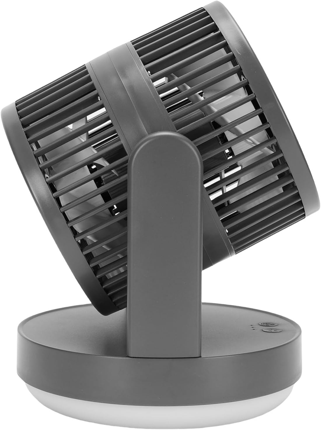 Desk Fan Rechargeable Desktop Oscillating Air Circulator Fan with Night Light for Home Office Study 3 Speeds Adjustable Table (Dark Gray)