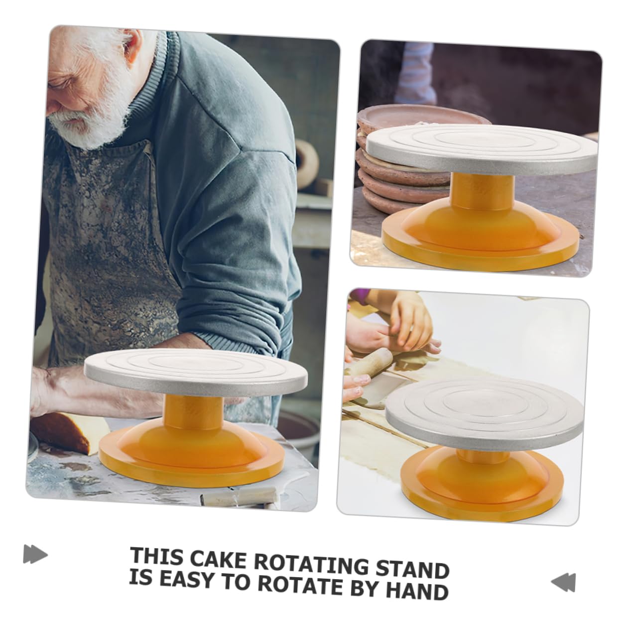 PRETYZOOM 2piezas Soporte De Pastel Manual Base Estable Giratorio para Decoración De Tartas Utensilio De Repostería para Modelado