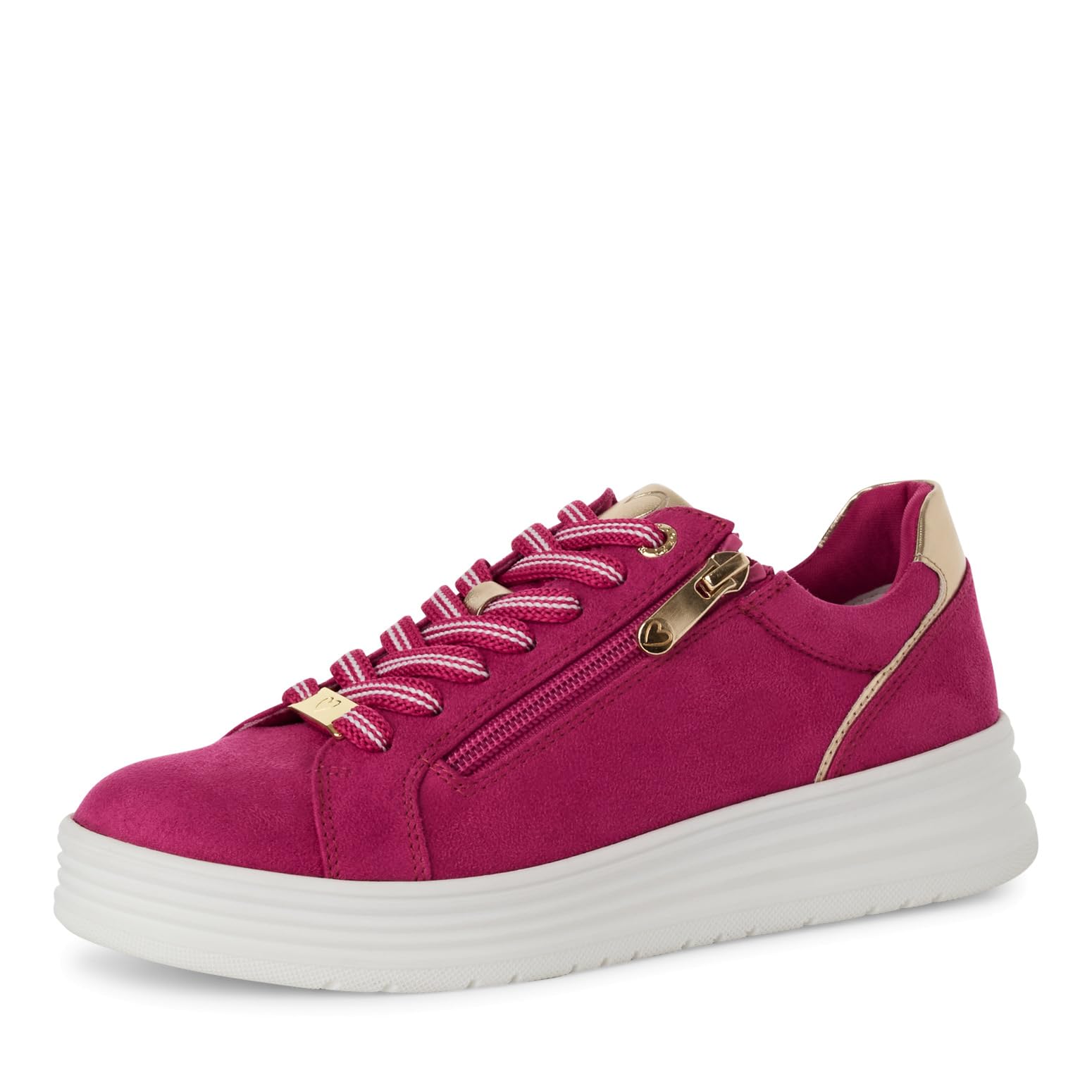 MARCO TOZZI Women's Platform Trainers with Laces Leisure, Pink Comb, 4 UK