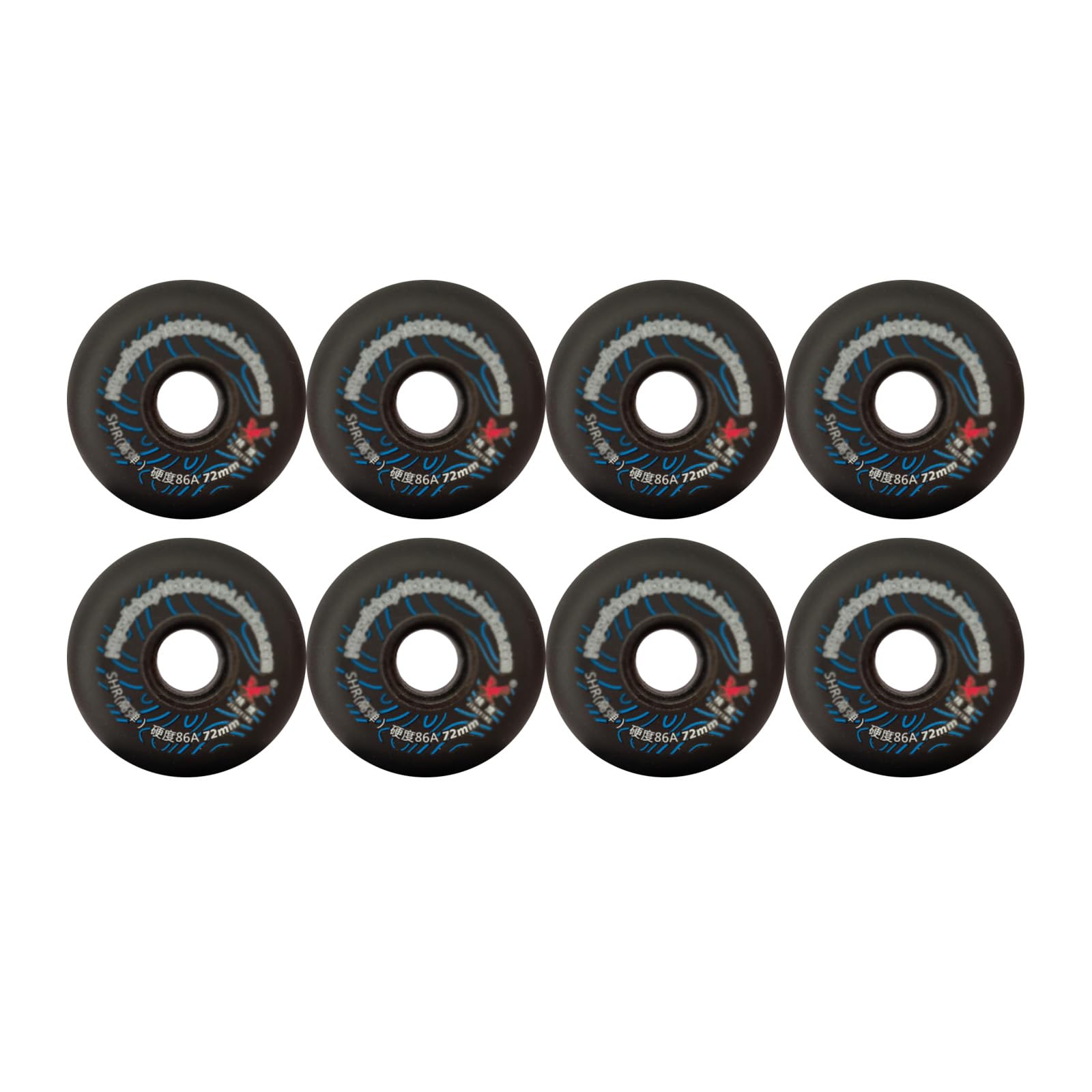 Ruote di Ricambio per Interni Confezione da 8 ruote per pattini in linea 64mm/72mm/76mm/80mm, senza cuscinetto, ruote per pattini a rotelle, ruote con freno, sostituzione ruota con lama a rullo, 76 m