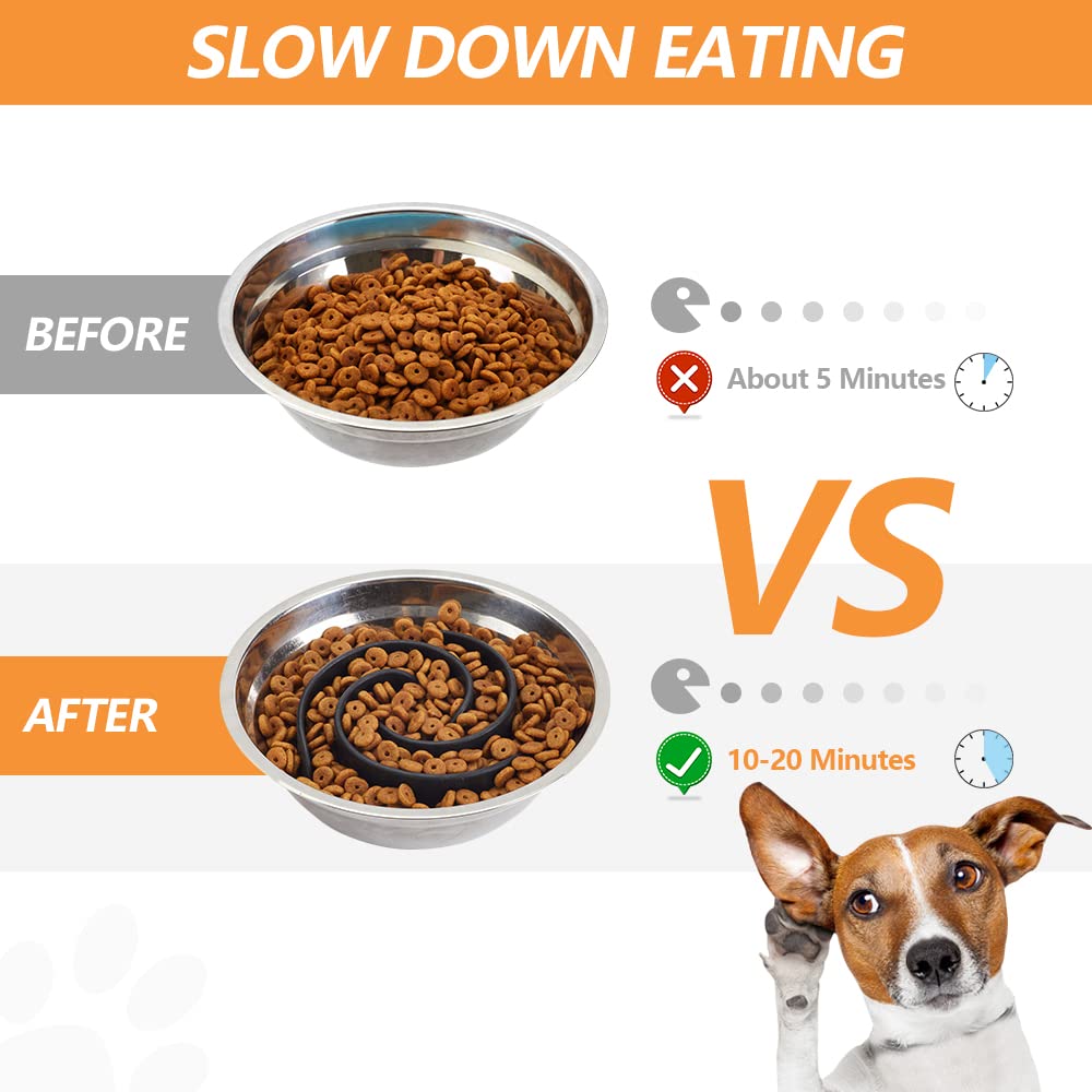 Cuencos de alimentación Lenta para Perros, Cuenco de Silicona Suave para Comida Lenta para Perros pequeños, medianos y Grandes, Compatible con Cuencos Regulares y elevados