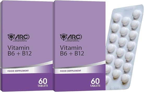 Vitamin B6 100mg and B12 1200mcg 120 Tablets - High Strength - Suitable for Vegans & Vegetarians - Made in UK