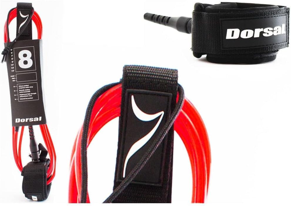 DORSAL Surf Leash for Surfboard Longboard SUP Leg Rope (Sizes 6FT 7FT 8FT 9FT 10FT) Blue
