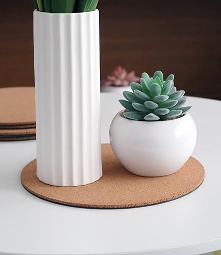 Miniatura 8 de Posavasos de Corcho para Plantas, Posavasos para Macetas de Corcho de Doble Capa de 8 Pulgadas, Tapetes de Corcho Absorbentes para Plantas,