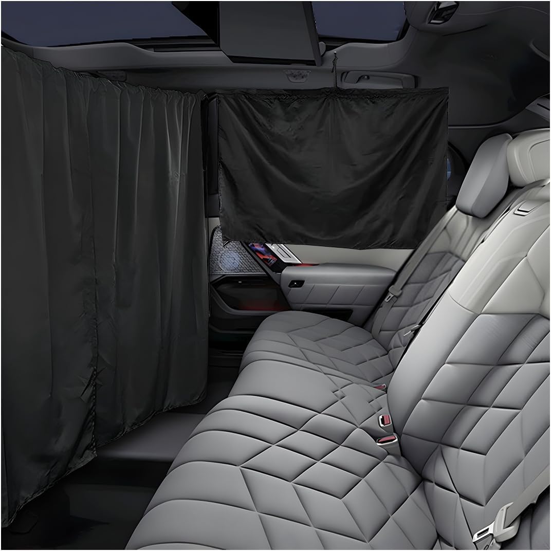 3PCS Car Window Shades, 1 Privacy Divider Curtain and 2 Side Window Covers, Light Blocking Sunshades for Car, Auto Privacy Curtains for Baby Travel Camping Nap Sleeping