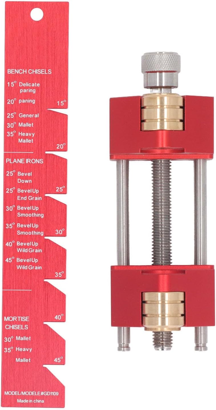 Honing Guide Tool with Aluminum Alloy Sharpening Holder Jig for Woodworking Chisels and Planes - Precise Angle 15° - 45° Adjustment, Stable Clamping for Jack Plane and Rout
