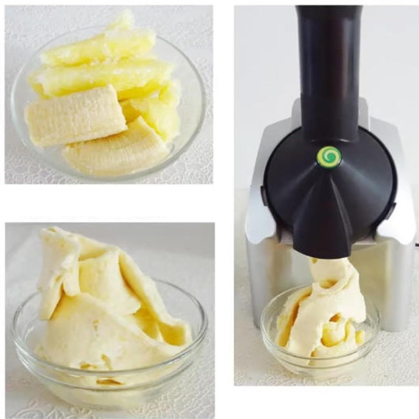 Macchina per Gelato Alla Frutta per Gelaterie Soft Serve | Per Fare Yogurt Congelato e Sorbetto, Preparare Dolci Alla Frutta Fatti In Casa, Gelato Artigianale(black)