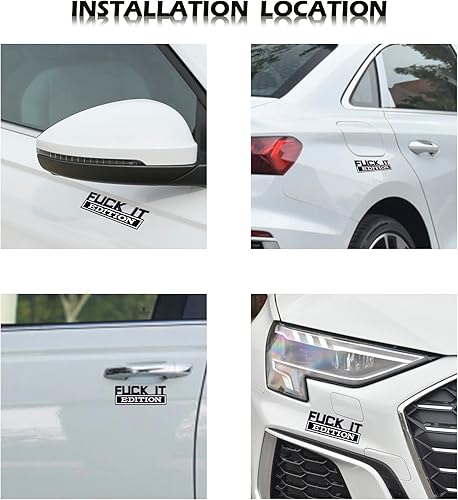 Miniatura 4 de GaRhomxy Emblema de edición divertida, emblema para exterior de automóvil, calcomanía 3D, calcomanía de repuesto para guardabarros 3D, repuesto para