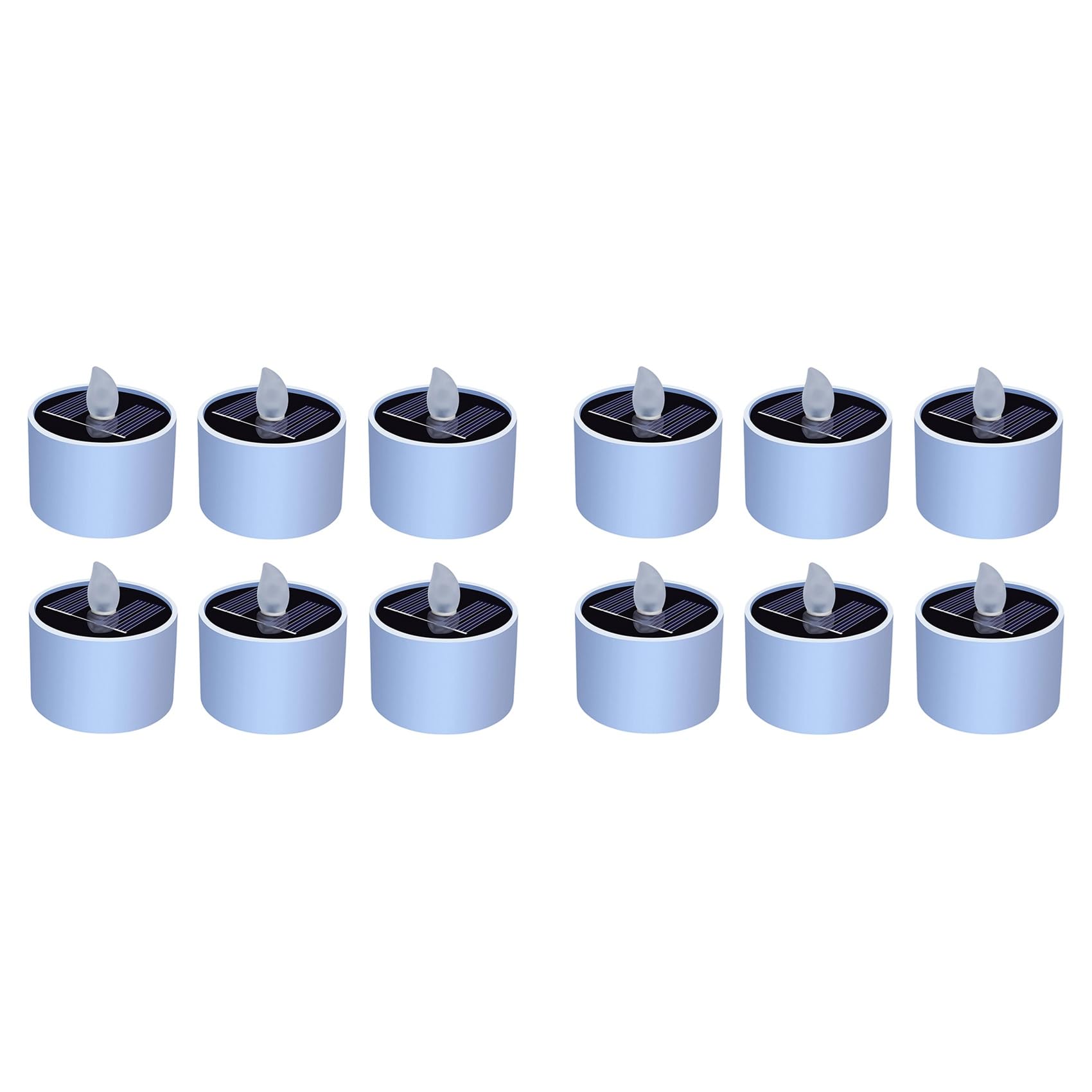 Vjsujehgy 12PCS Weatherproof Solar Powered Candles Flameless Solar Candles LED Solar Candles Flameless Lights for Garden Camping