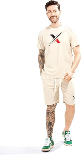 WEET Cotton T-Shirt and Shorts Set for Men,Night Wear for Men,Men's Pyjama Set MCS136