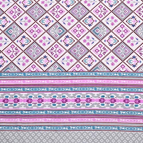 Image of India 100% Pure Cotton Jaipuri Printed Double Bedsheet with 2 Pillow Covers | Traditional Sanganeri Floral Design | Soft Breathable Fabric | King Size Bedsheet for Bedroom (Kaya39)
