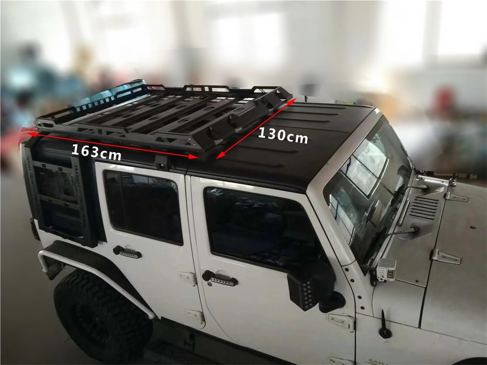 Bagażnik dachowy,Stały reling dachowy Pasuje do przewoźnika kosz stalowy górny uchwyt na bagaż samochodowy pasuje do Jeepa pasuje do Wrangler JK 2007-2017 J011 NTRIX.(2 door)