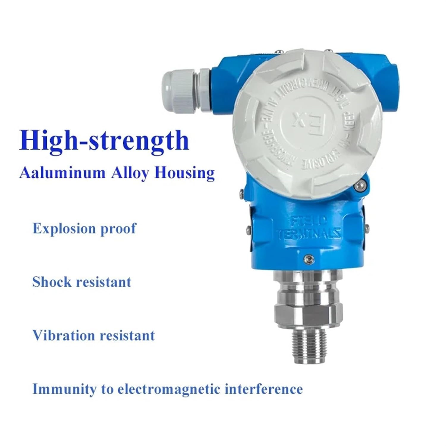 Display 3051 Pressure Transmitter 4-20mA M20*1.5 with 0-60Mpa Pressure Transducer DC12-30V Pressure Sensor Transmitter(4-20mA,0-100Mpa)
