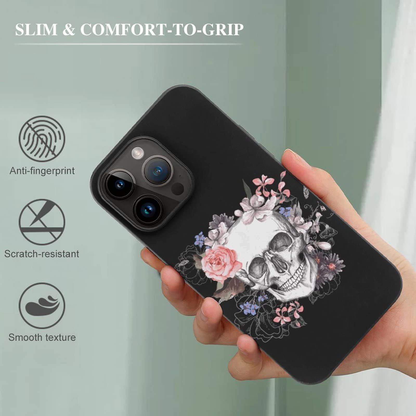 Amazon.co.jp: iPhone14Pro Maxケース TPU スカル ドクロ柄 髑髏柄 