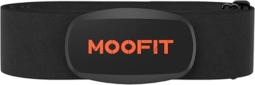 moofit Monitor de frecuencia cardíaca con Bluetooth  ANT+ impermeable HR Monitor de frecuencia cardíaca compatible con Peloton, Zwift, Rouvy, TRX,