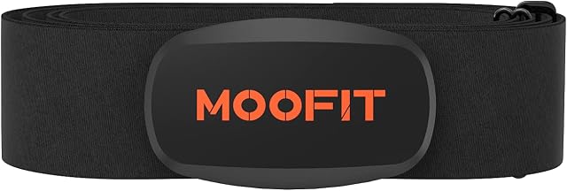 moofit Heart Rate Monitor Bluetooth ANT+,Heart Rate Monitor Chest Strap,IPX7 Waterproof,Compatible with Zwift,Strava,Rouvy,Peloton,DDP Yoga