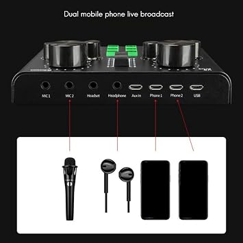 sound console, Audio Mixer, V8 Plus Sound Card For Live Streaming Voice Changer With Multiple Effects, For Recording
